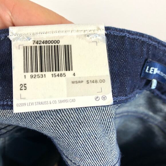 LEVI'S Embroidered Button Front Denim Skirt New 25 - Picture 7 of 9